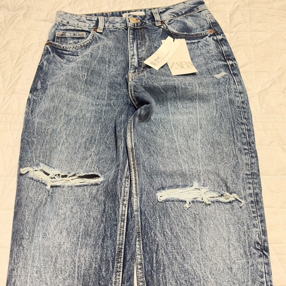 Zara Blue Boyfriend Jeans - Picture 5 of 8